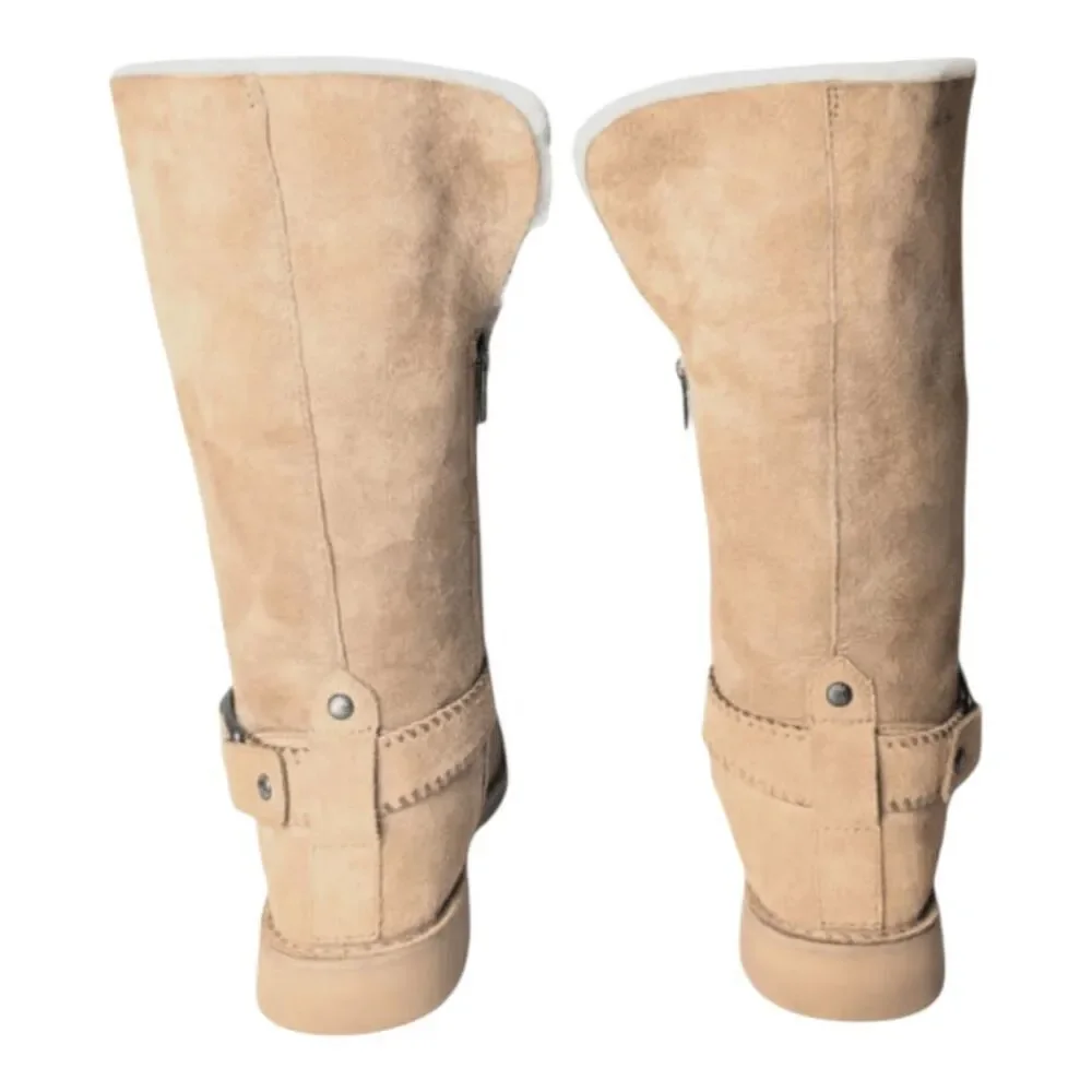 UGG Aveline Tall Waterproof Suede Shearling Lined Winter Boot Size 9.5